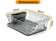 Load image into Gallery viewer, Dish Drainer, Rust Proof Dish Drying Rack, Plate Organizer + Matching Cutlery Box &amp; Optional Dripping Tray
