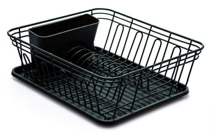 Dish Drainer, Rust Proof Dish Drying Rack, Plate Organizer + Matching Cutlery Box & Optional Dripping Tray