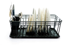 Load image into Gallery viewer, Dish Drainer, Rust Proof Dish Drying Rack, Plate Organizer + Matching Cutlery Box &amp; Optional Dripping Tray
