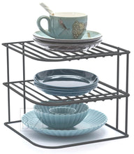 Load image into Gallery viewer, B&amp;Z Cabnet Storage Shelf rack - 3 Tier Cabnet Dish Rack - Corner Dish Organizer - Work Top Kitchen Plate Organizer | Heavy Duty, Multipurpose, Spacious &amp; Rust Free - (22.5 x 22.5 x 20cm)
