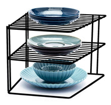 Load image into Gallery viewer, B&amp;Z Cabnet Storage Shelf rack - 3 Tier Cabnet Dish Rack - Corner Dish Organizer - Work Top Kitchen Plate Organizer | Heavy Duty, Multipurpose, Spacious &amp; Rust Free - (25 x 25 x 19.5cm)
