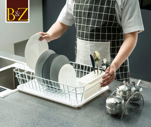 B&Z Rust Proof Plastic Coated Small Dish Drying Rack - Chrome & Black – B&Z  Traders