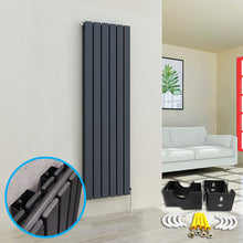 Load image into Gallery viewer, Radiator Brackets - Designer Vertical Column Dual Arm | Available in 4 Sizes &amp; 4 Colour Options
