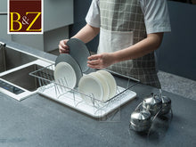 Load image into Gallery viewer, B&amp;Z Extra Wide Kitchen Dish Drainer Rack, Over the Sink Draining Board, On Counter Plate Rack, Dish Drying Rack, Plate Organizer + Removable Cutlery Box &amp; Drip Tray | 3 Colors
