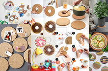 Load image into Gallery viewer, B&amp;Z - 12 X Cork Cup Coasters Plain Round Thermal Insulation Cork Placemat Coffee,Tea ,Drink, Mug Pad Non-Slip Mat Coasters Set of 12 | 10cm x 10cm x 0.6cm
