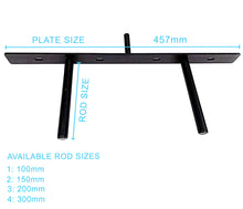 Load image into Gallery viewer, B&amp;Z Customizable Floating Plate Shelf Support Brackets Extremly Heavy Duty Invisible Oak Mantel Timber Scaffold Board Reclaimed Railway Sleeper Wood Shelf
