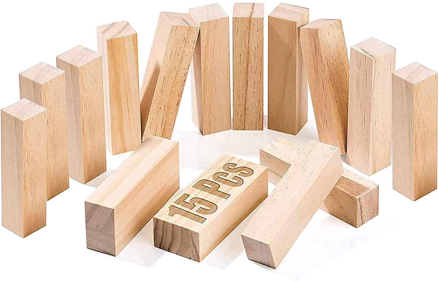  EXCEART 10pcs Pine Carved Wood Blocks Carving Wood