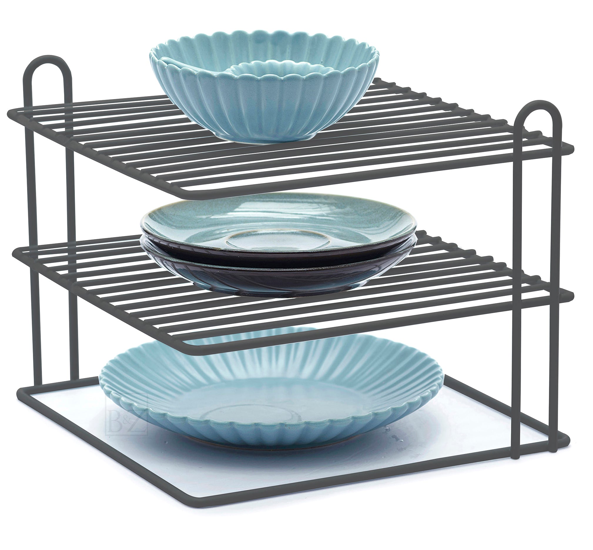 Dish Drying Rack, 3-Tier Detachable Dish Rack and Draining Board Set,  Organizer Rack with Utensil Holder (Black/White) - متجر اختياري