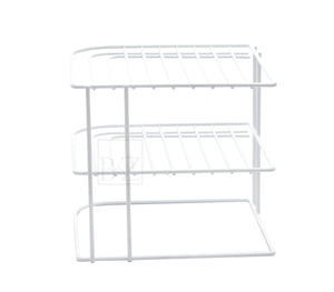 B&Z Cabnet Storage Shelf rack - 3 Tier Cabnet Dish Rack - Corner Dish Organizer - Work Top Kitchen Plate Organizer | Heavy Duty, Multipurpose, Spacious & Rust Free - (22.5 x 22.5 x 20cm)