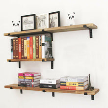 Load image into Gallery viewer, B&amp;Z Industrial Rustic Angle Shelf Braces Brackets for Vintage Wooden Reclaimed Railway Sleeper Oak Shelves DIY Sturdy | Decorative | Easy to fit | 2 Shapes &amp; 3 Sizes
